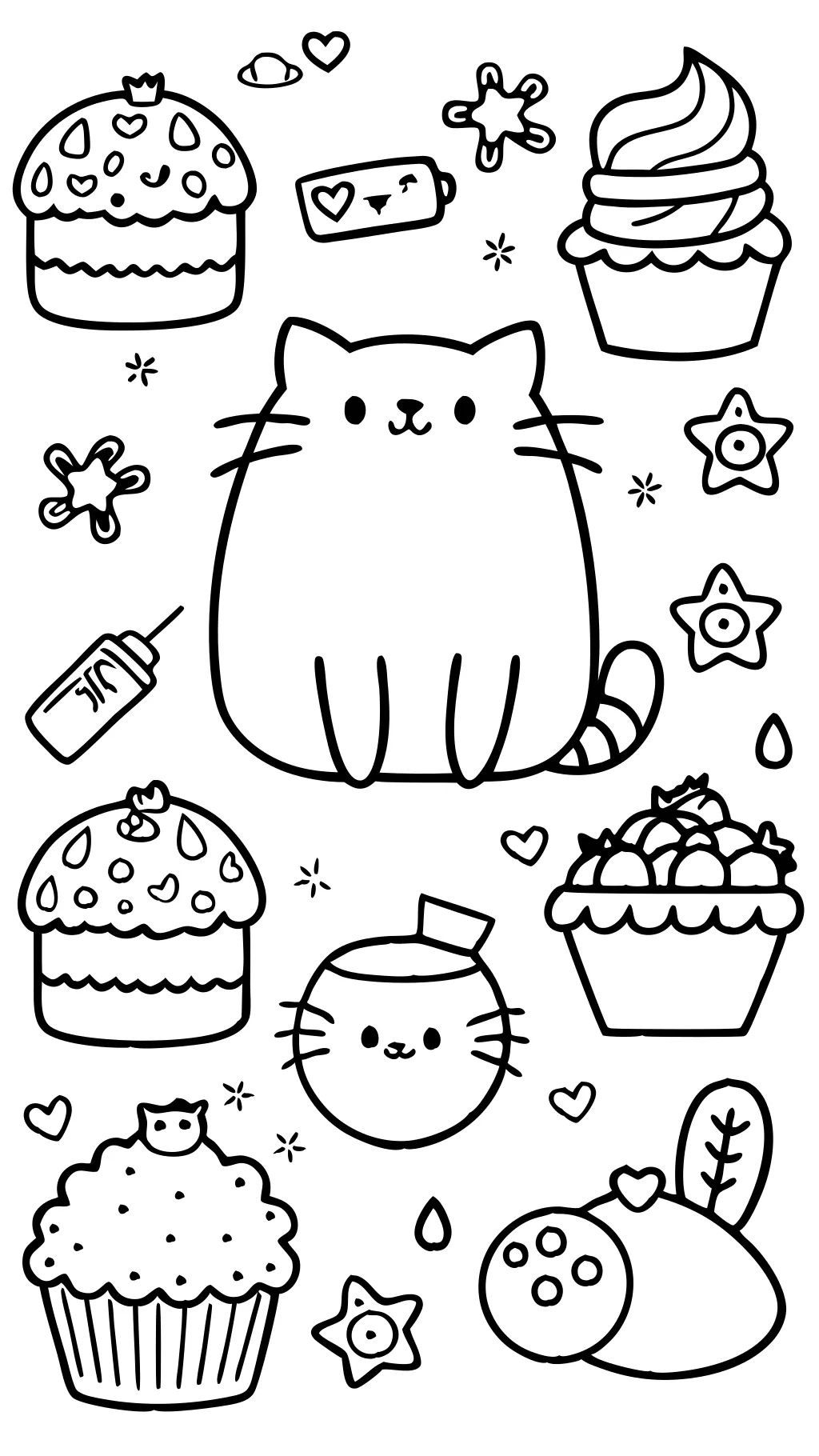 páginas para colorear de los gatos pusheen